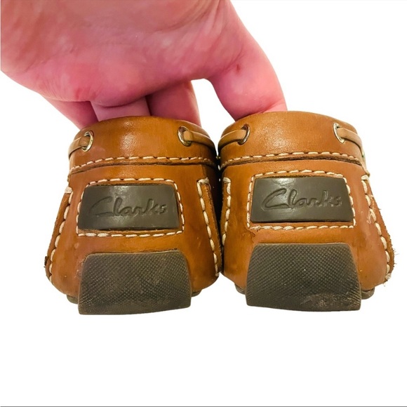 Clarks Mocc Boat 2 Tan Nubuck Leather Womens Slip On Moccasin Shoes SZ 8 - Picture 7 of 10
